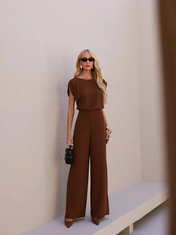 Wide Crepe Tailored Set