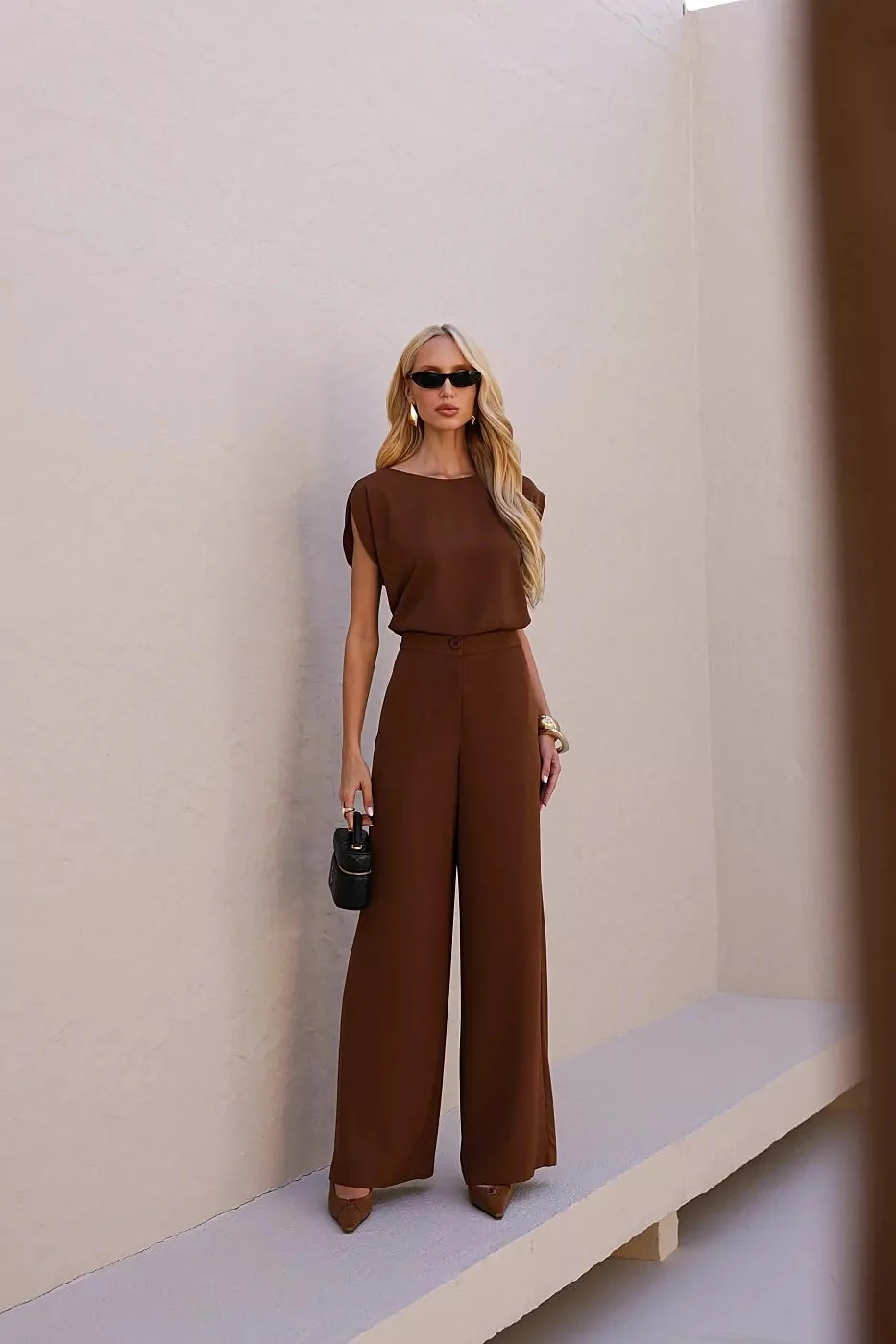 Wide Crepe Tailored Set