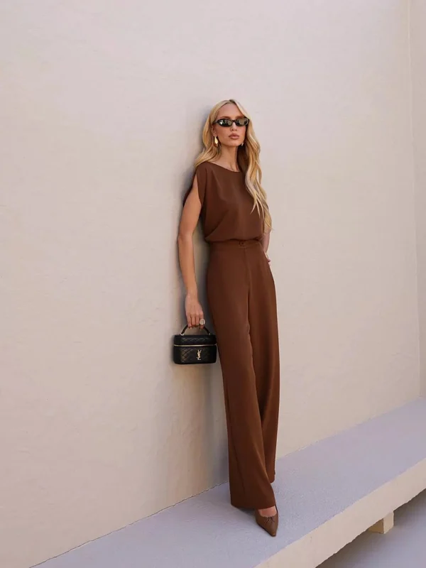 Wide Crepe Tailored Set