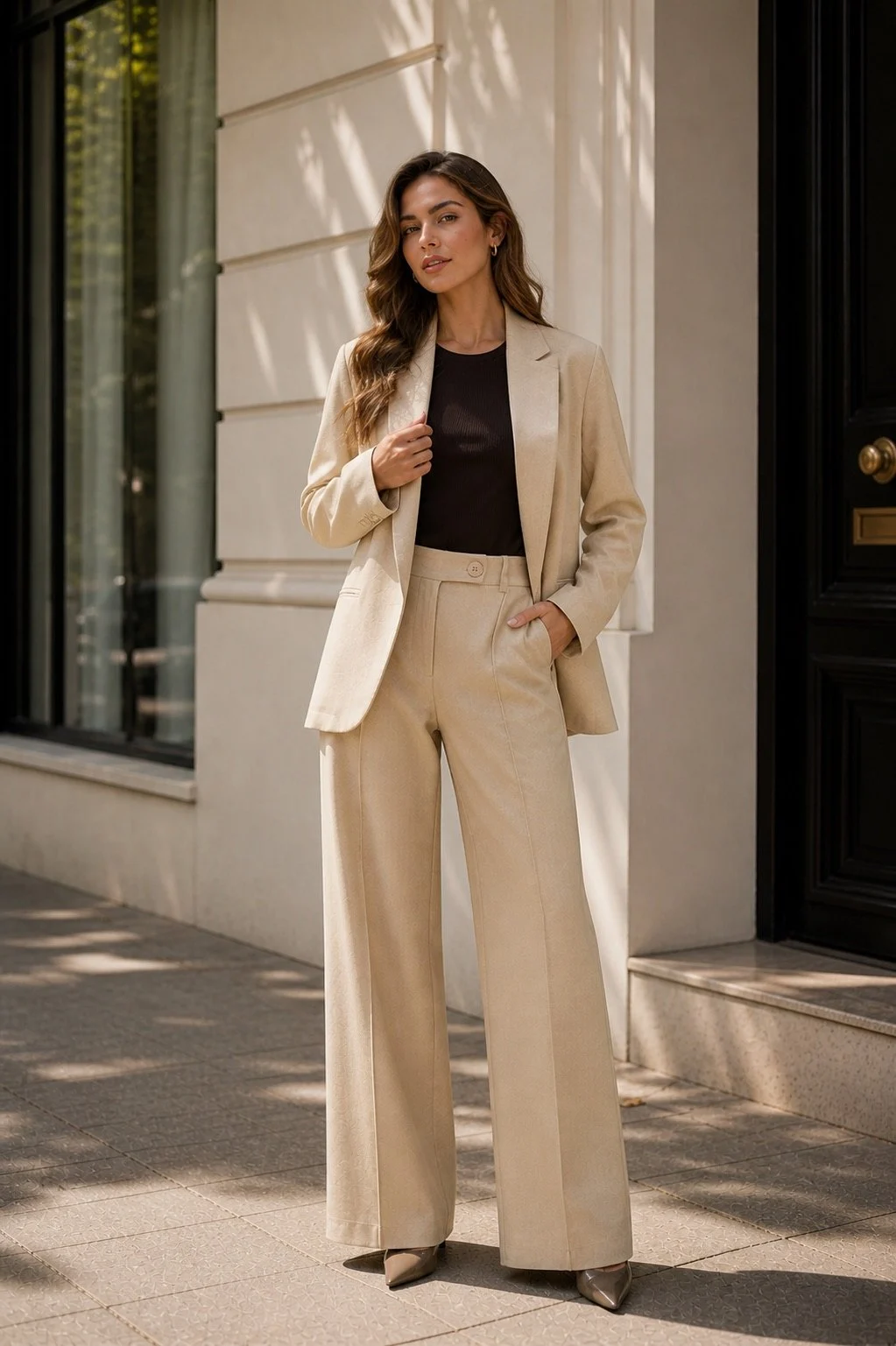 Viscose Tuxedo Blazer Set