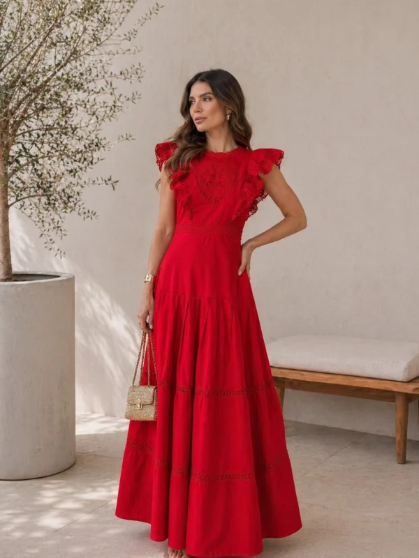 Embroidered Heart Maxi Dress