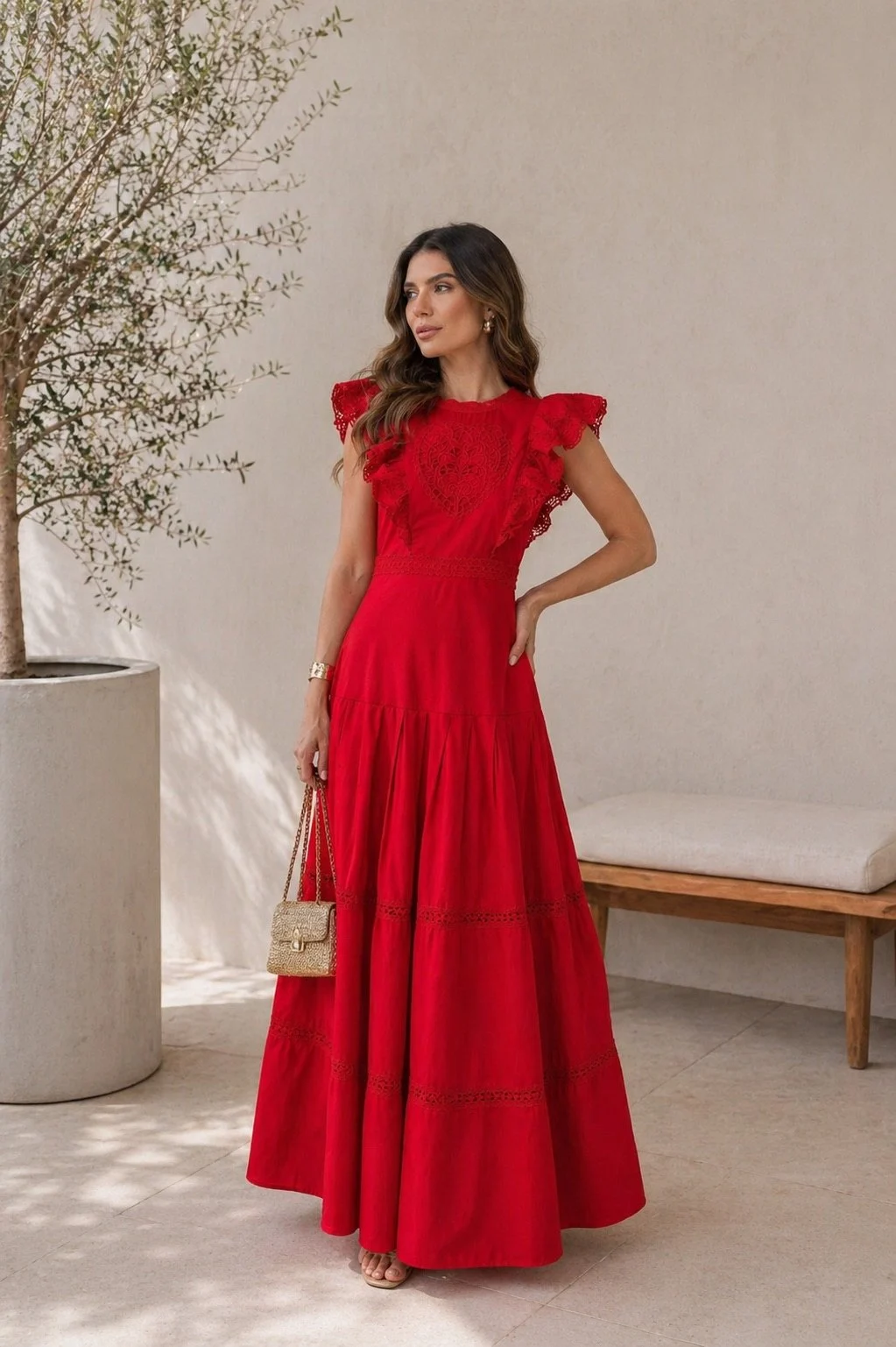 Embroidered Heart Maxi Dress