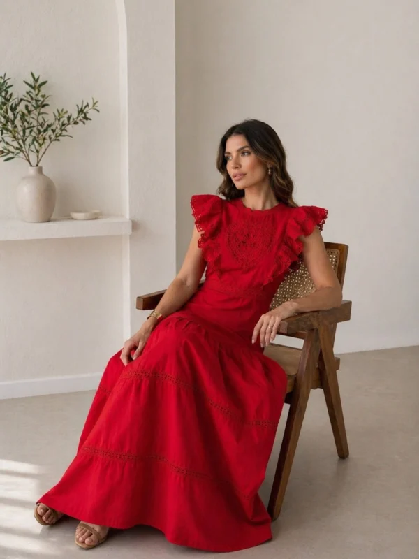 Embroidered Heart Maxi Dress
