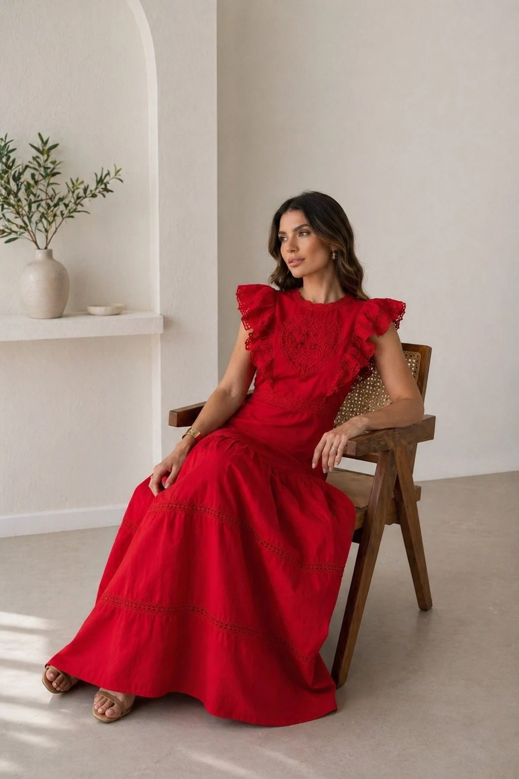 Embroidered Heart Maxi Dress