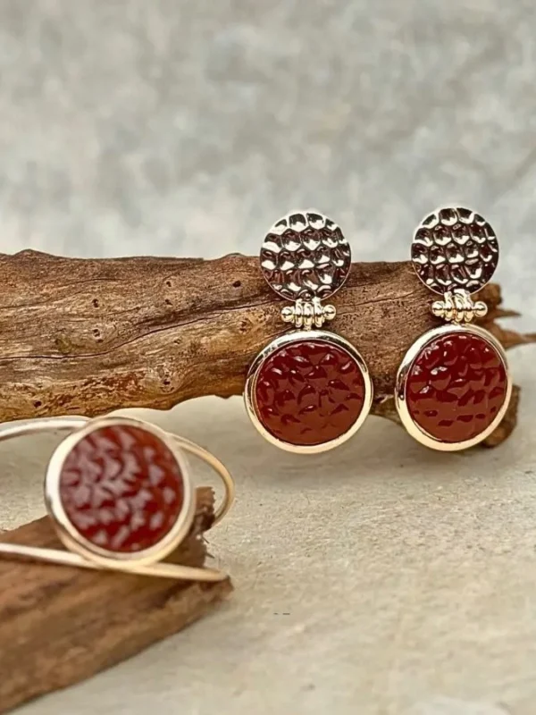 Hammered Plate Resin Earrings