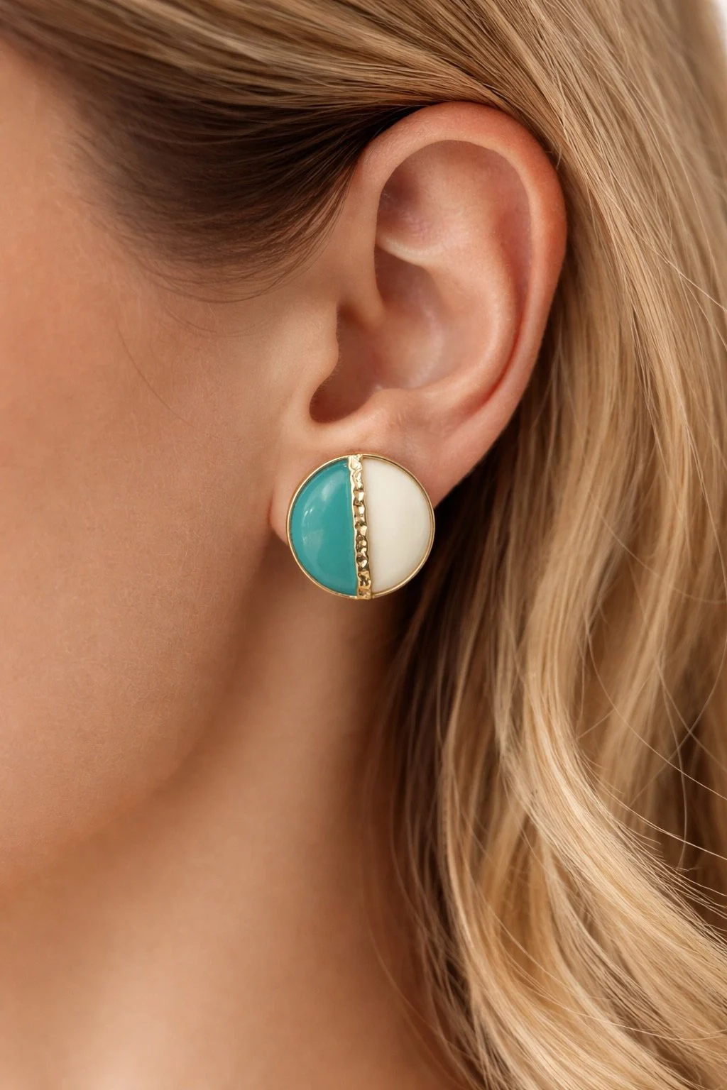 Two-Tone Resin Earrings