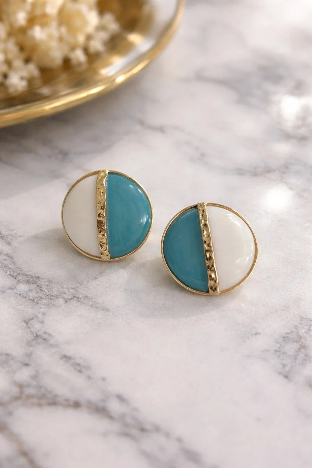 Two-Tone Resin Earrings
