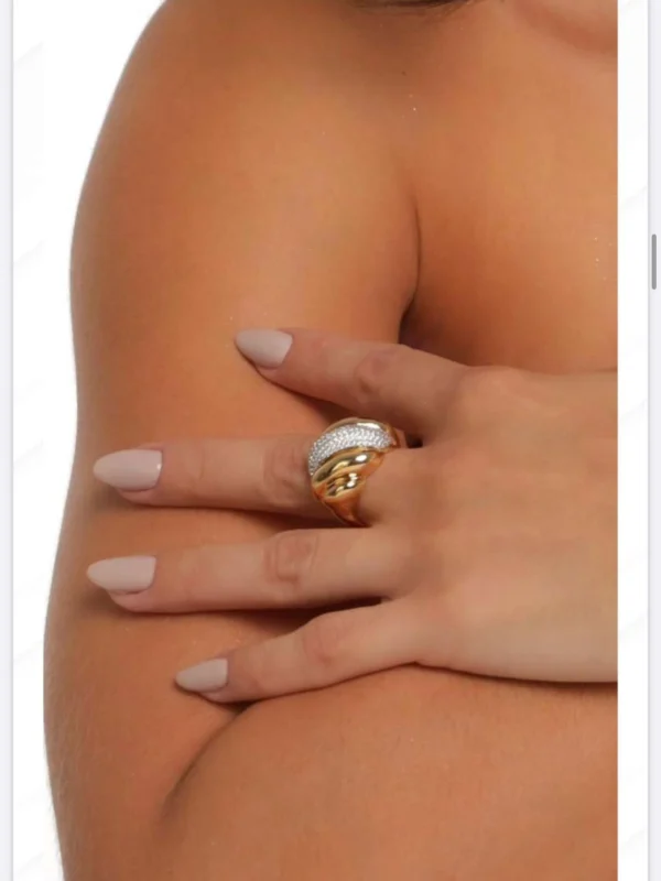 Polished Pave Ring