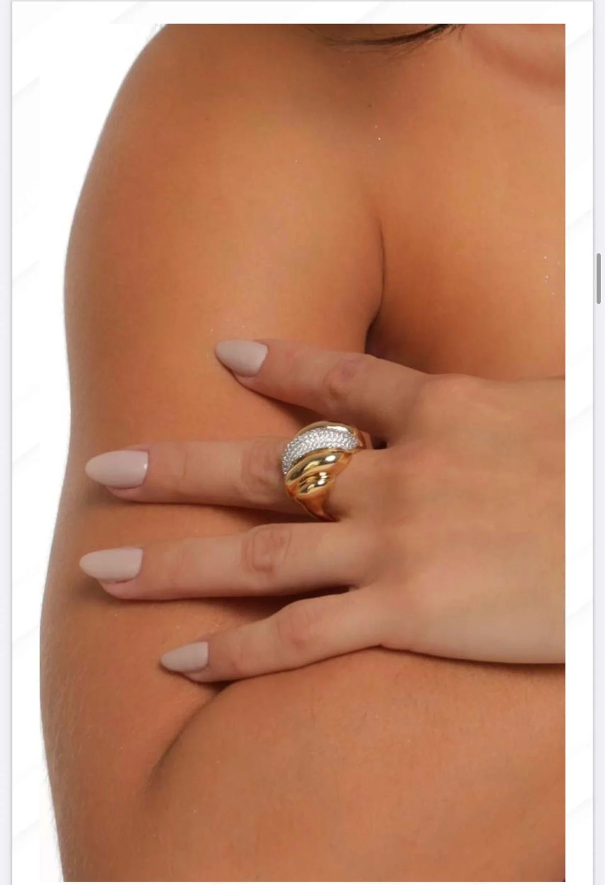 Polished Pave Ring