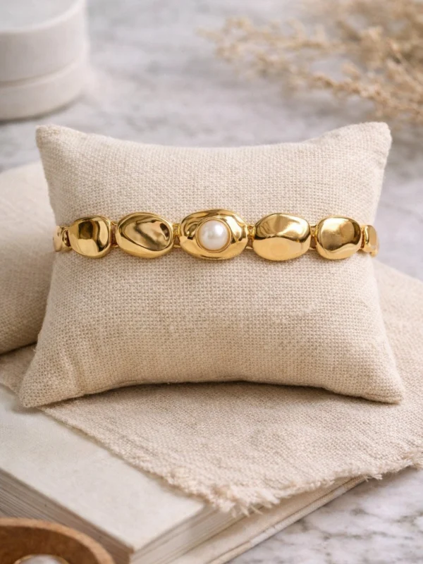 Delicate Organic Pearl Cuff