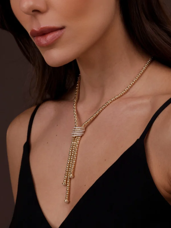 Luxe Pave Lariat Set