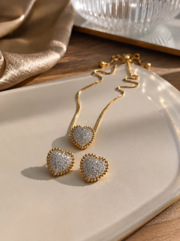 Pave Hearts Set