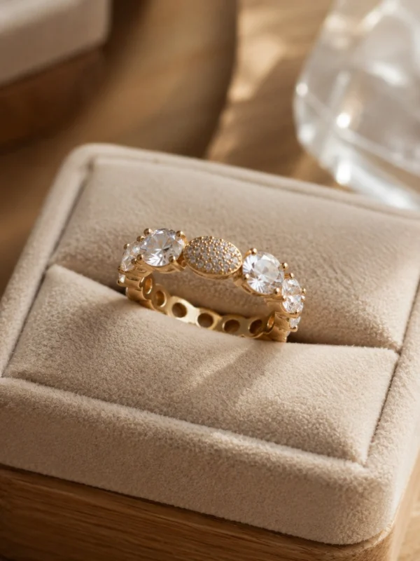 Eternity Band with Zirconia and Pave Oval